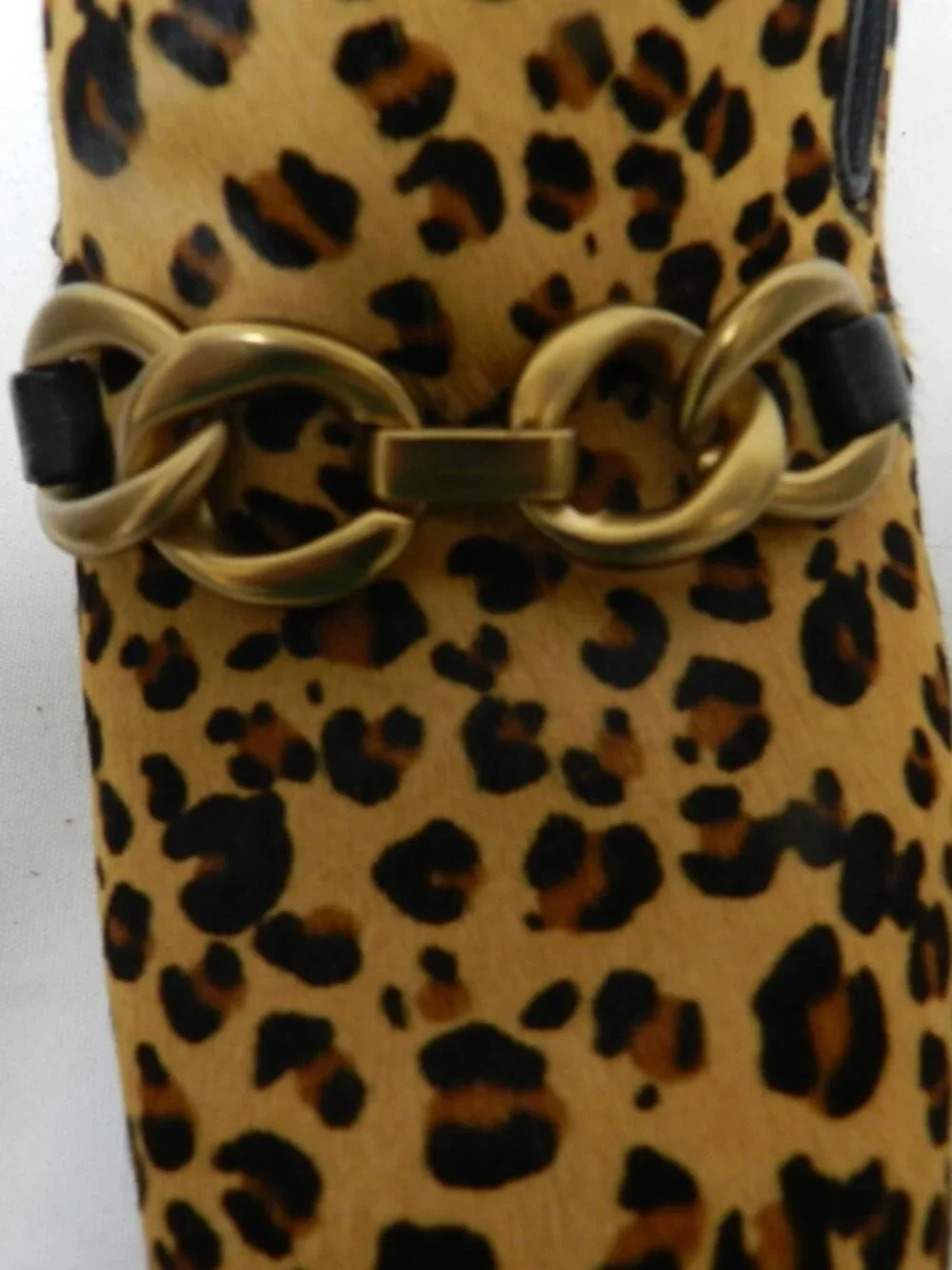 Via Spiga pony hair fur leather animal leopard block heels pumps NEW Size Sz 8